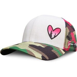 Pink camo Cotton,Polyester Grace Folly Beach Trucker Hat for Women-Baseball Cap